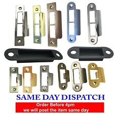 Door Strike Plate Polished Chrome or Brass Long Plates Tubular Mortice Latch for sale  Shipping to South Africa