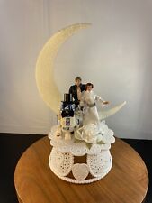 Star War Wedding Cake Topper Han Solo Princess Leia R2 Space Bride Groom Top for sale  Shipping to South Africa