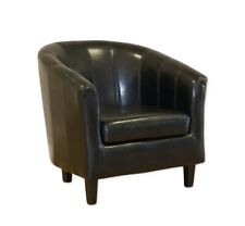 LOVELY BLACK LEATHER TUB CHAIR for sale  Shipping to South Africa