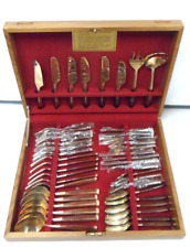 gold coloured cutlery for sale  MIRFIELD