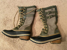 Sorel Conquest Carly 2 Womens Green Tall leather Snow Boots size 9.5 NL2273-213, used for sale  Concord