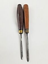 2 Antique, Wood Carving tools, Sheffield steel, UK, "V" tools, by Marples, Dodge, used for sale  Shipping to Canada