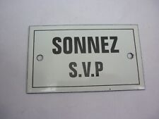 Plaque émaillée sonnez d'occasion  Magny-en-Vexin