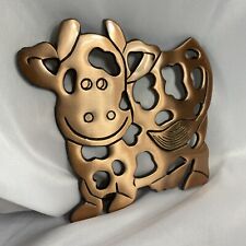 Vintage 1995 ODI Cast Iron Copper Cow Trivet Farmhouse Wall Decor for sale  Shipping to South Africa