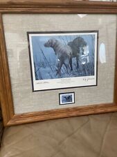 Framed collectors edition trout unlimited working pair 1995 With $5 Stamp, used for sale  Shipping to South Africa