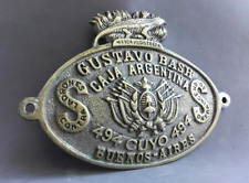 Placa antigua de colección segura de bronce liso ¡rara!  Buenos Aires Argentina, usado segunda mano  Argentina 