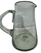 Mexican Hand Blown Bubble Glass Recycled Clear Glass Pitcher Carafe 9.5" 68oz for sale  Shipping to South Africa