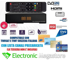 Ricevitore Satellitare Full HD Tvsat Compatibile Tv Sat Decoder Tv Tivusat, usato usato  Italia