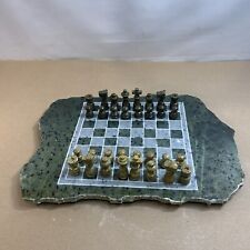 Used, Raw Marble Chess Set Includes 11.5x8.5 Inch Marble Board for sale  Shipping to South Africa