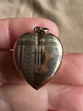 Art Deco Rolled Gold Mark Heart Locket Rolled Gold  Pendant, used for sale  Shipping to South Africa