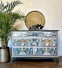 Large Stag Chest Of Drawers/ Sideboard And Pair of Bedsides Green Oriental for sale  Shipping to South Africa