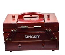 Vintage Singer Cute Wooden Fold Out Small Sewing Notion Box Handle , used for sale  Shipping to South Africa