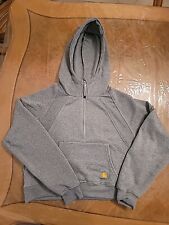 Sudadera con capucha para mujer Carhartt recortada súper linda nueva sin etiquetas 1/2 cremallera gris talla S, usado segunda mano  Embacar hacia Mexico