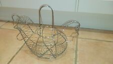 Wire Chicken Egg Basket Silver Coloured Metal Vintage Style Cute Country Cottage, used for sale  Shipping to South Africa