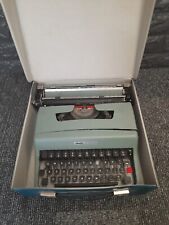 Vintage Olivetti Lettera 32 portable typewriter duck-egg blue With Carry Case for sale  Shipping to South Africa