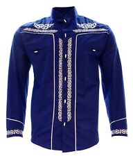 Camisa Charro Manga Longa El Señor de los Cielos Camisa Charra Cor Azul comprar usado  Enviando para Brazil