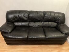 Black leather sofa for sale  MANCHESTER