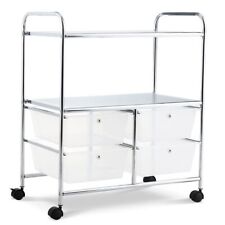 4 Clear Drawer Storage Mobile Makeup Salon Trolley Portable Storage Organiser for sale  Shipping to South Africa