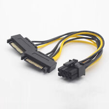 Placa de vídeo dupla 15 pinos SATA para PCIe 8 pinos 6+2 macho cabo adaptador de fonte de alimentação fio comprar usado  Enviando para Brazil