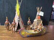 MAGNIFICENT LOT Vintage 1975  Legends Of The West Figures &  INDIAN CAMP & Canoe, used for sale  Shipping to South Africa