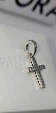 Genuine Pandora Sterling Silver Clear CZ Cross Faith Sparkling Charm (retired) for sale  Shipping to South Africa