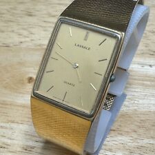 Relógio de quartzo masculino Lassale 9550-5349 tom dourado retangular ultrafino nova bateria comprar usado  Enviando para Brazil
