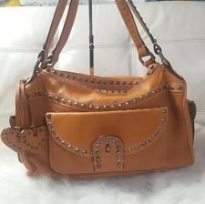 Vintage Luella Bag  Heart Fob Studded Camel Brown Amazing Quality! for sale  Shipping to South Africa