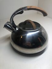 Brandani Italy Whistling Tea Kettle 3qt. Soft Touch Handle Stainless Steel  for sale  Shipping to South Africa