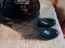 New Hunter Women Size 10M Charcoal Color Mid Calf Quilted Refined Rain Boots. for sale  Shipping to South Africa