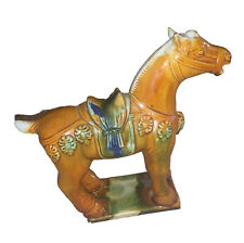 CHINESE IMPERIAL TANG SANCAI GLAZE WAR HORSE FIGURINE 6-1/2" T  Vintage for sale  Shipping to South Africa