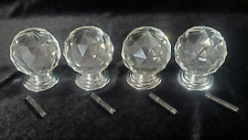 Used, 4X Clear Faceted Cut Crystal Finials 1.9" diameter with #12 Threaded bolt Rods for sale  Shipping to South Africa