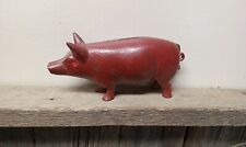 Banco de moedas vintage de ferro fundido pintado de vermelho porco porco porco comprar usado  Enviando para Brazil