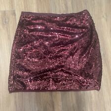 Burgundy sequin skirt for sale  LONDON