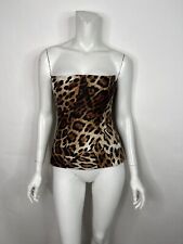 VTG ROBERTO CAVALLI FOR H&M LEOPARD PRINT SILK CORSET TOP US8 for sale  Shipping to South Africa