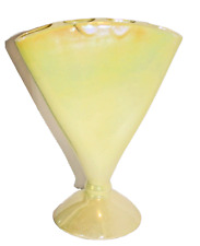Jarrón de cerámica tulipán esmalte opalescente amarillo 7,5"" alto x 6"" ancho x 1 vintage segunda mano  Embacar hacia Argentina