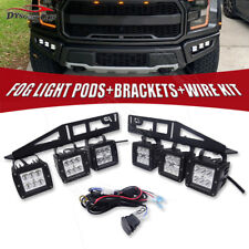 For 2017-2018 2019 2020 Ford Raptor F150 Fog light Kit 6PCS 3''Pod+ Bracket+Wire, used for sale  Shipping to South Africa