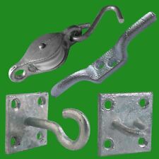 Washing Line Parts Galvanised Cleat, Plate Hook, Wheel Hooked Pulley, Staple Eye for sale  Shipping to South Africa