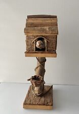 Casa de pájaro de madera vintage jardín porche decoración de vivero 12"" de alto segunda mano  Embacar hacia Argentina