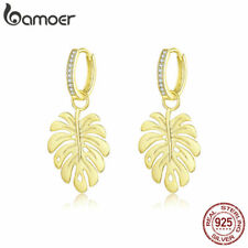 BAMOER Women Earrings S925 Sterling silver Monstera?Leaf With AAA CZ Jewelry for sale  Shipping to South Africa