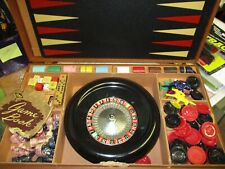 JUEGO DE MALETA BAQUELITA LOWE AÑOS 1940 DE COLECCIÓN BACKGAMMON, PÓKER, RULETA, AJEDREZ segunda mano  Embacar hacia Argentina