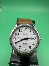 Relógio Timex Indiglo casual pulseira de couro marrom estojo tom dourado nova bateria WR30 comprar usado  Enviando para Brazil