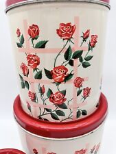 Vintage Kitsch 1950s Decoware Roses On A Trellis Kitchen Canister Set Of 3 for sale  Shipping to South Africa