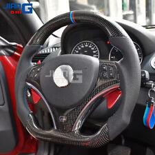 Carbon Fiber Perforated Leather Steering Wheel BMW E90 E92 E93 M3 328i 335i 135i for sale  Shipping to South Africa