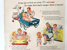 Swan Soap Baby Peter Mike Twins Vtg 1945 Ad Magazine Print Tub Wash Lever, used for sale  Shipping to South Africa