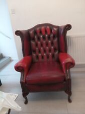 leather wingback chair for sale  FOLKESTONE