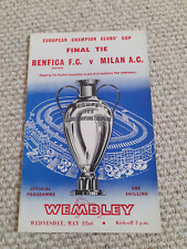 Benfica milan european for sale  GRAVESEND