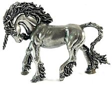 Linda estátua vintage de cavalo unicórnio prata 14 oz 5,5” de comprimento 3,5” de altura comprar usado  Enviando para Brazil