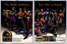 Usado, Mortal Kombat Gold Sega Dreamcast The Battle Continues 1999 anuncio impreso completo de 2 páginas segunda mano  Embacar hacia Argentina