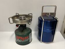 Coleman EPIgas Backpacking Stove with Wind Shield Lallubhai Amichand Set Pots #A, used for sale  BEDALE