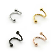 Belly Bar Helix SPIRAL Twist Tragus Piercing Eyebrow Black Silver Balls or Cones for sale  Shipping to South Africa